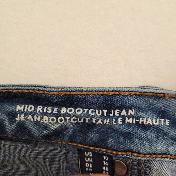 Lands' End Jeans Women's Size 10 Blue Mid Rise Bootcut Denim Stretch Faded - Picture 10 of 13